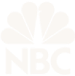 NBC logo with peacock feathers in white.
